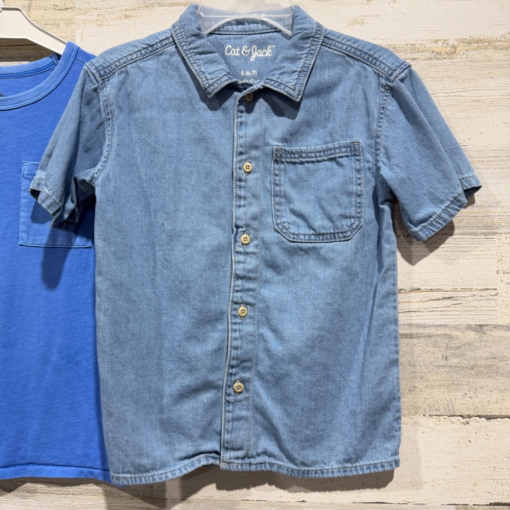Cat & Jack Art Class Shirt Bundle Boys Size S 6/7 Multi Color Casual Lot - Picture 5 of 9